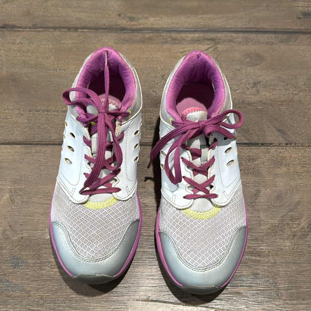 Vionic Women's Venture Shoes Gray/Purple Comfort Athletic Walking Sneakers Sz 9